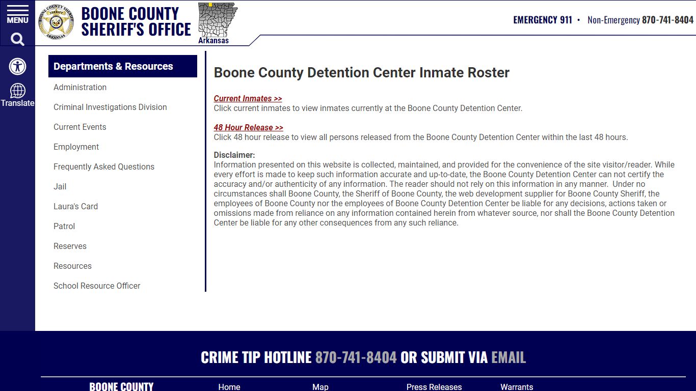 Roster Choose - Boone County Sheriff AR
